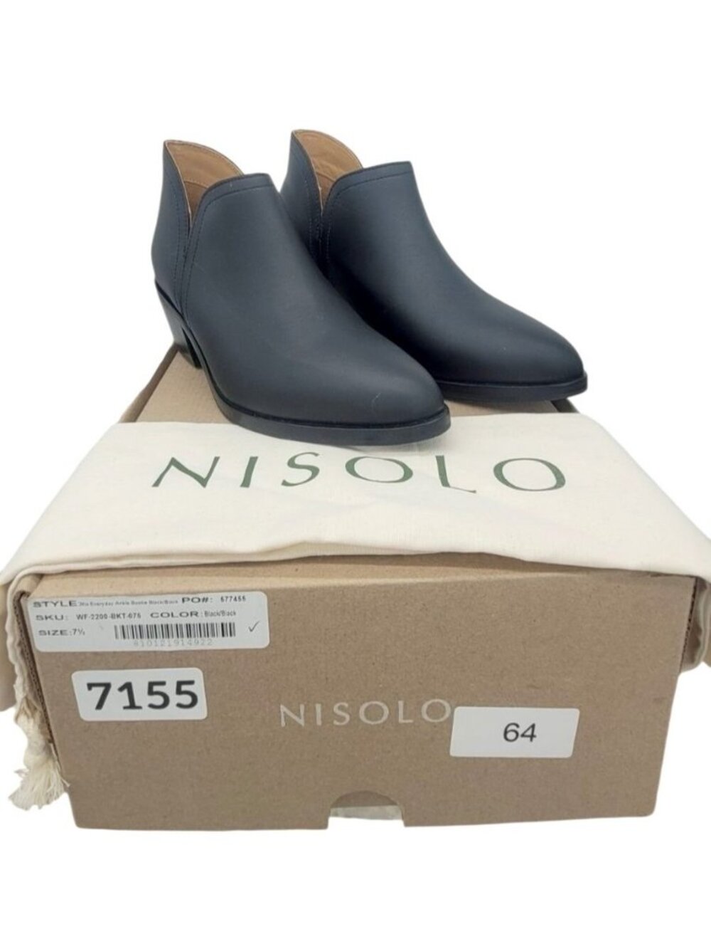 Nisolo MIA Everyday Ankle Bootie Women’s 7.5 Black Pull On Comfort Casual Boots